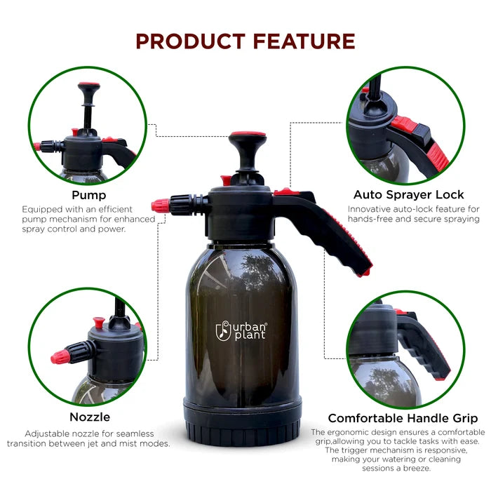 Urban Plant Aquamist Pressure Sprayer Pressure Sprayer Urban Plant Transparent Black