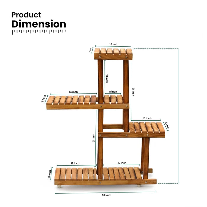 Urban Plant four Tier Wooden Stand for Home Décor