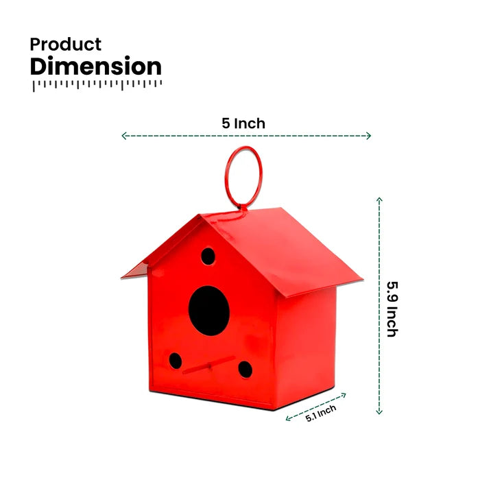 Urban Plant Metal Hanging Bird House - (Set of 2)