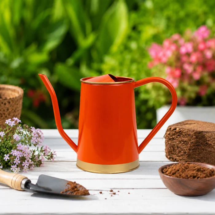 Urban Plant Metal Watering Can - 1.5 L for plants in orange color