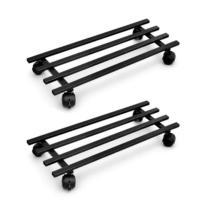 Urban Plant Rectangular Caddy with Wheel Rolling Plant Stand (Set of 2)
