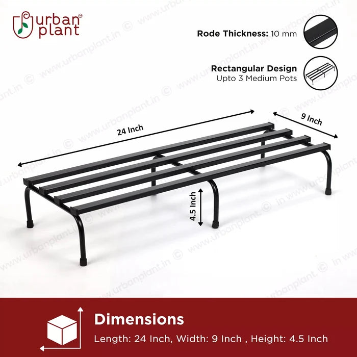 Robust Metal Planter/Pot Stand for Garden - Black Metal Stand Urban Plant