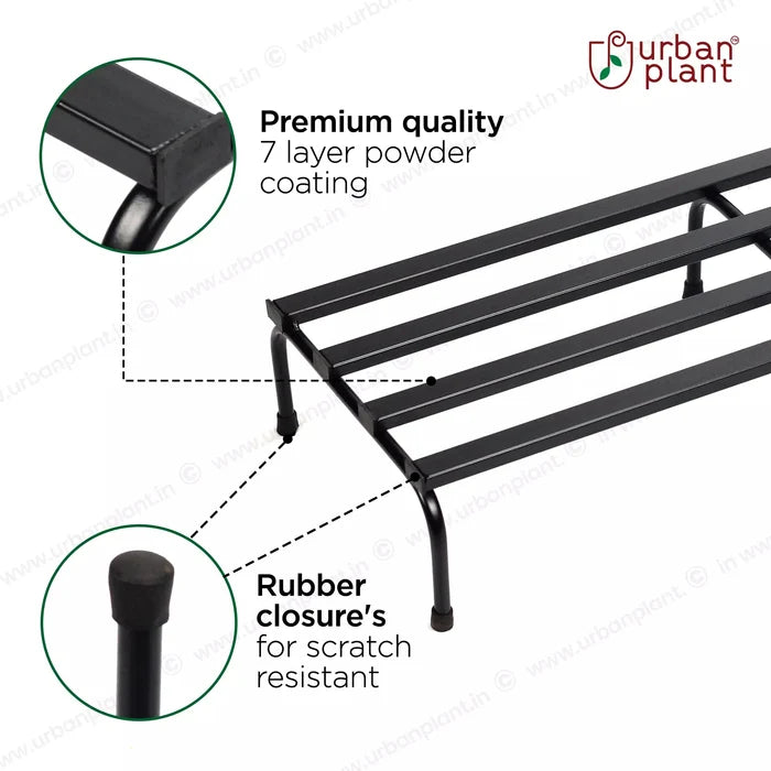 Robust Metal Planter/Pot Stand for Garden - Black Metal Stand Urban Plant