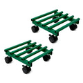 Urban Plant Square Caddy with Wheel Rolling Plant Stand (Green - Set of 2)