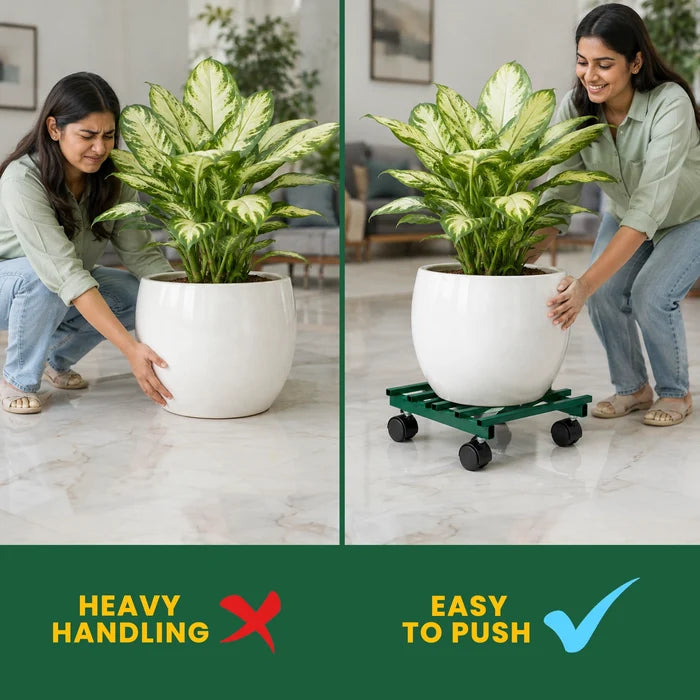 Urban Plant Square Caddy with Wheel Rolling Plant Stand