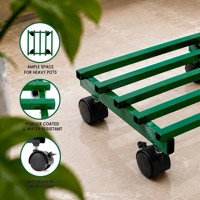 Urban Plant Square Caddy with Wheel Rolling Plant Stand