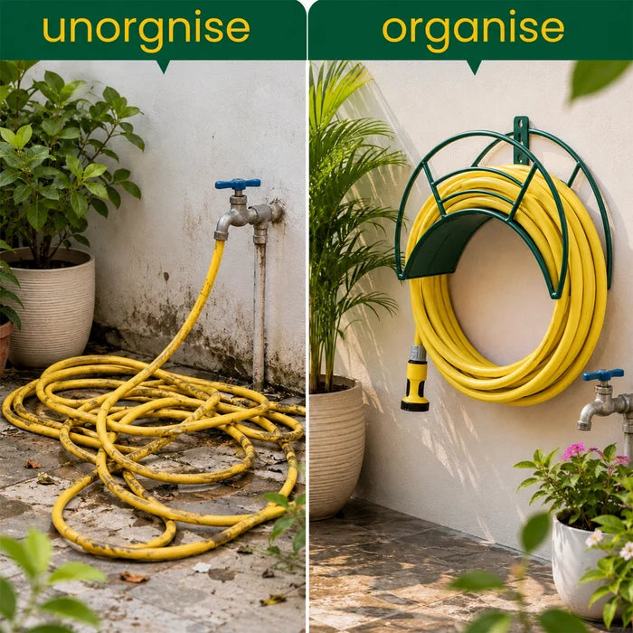 Urban Plant Wall Mount Garden Hose Hanger (Green)