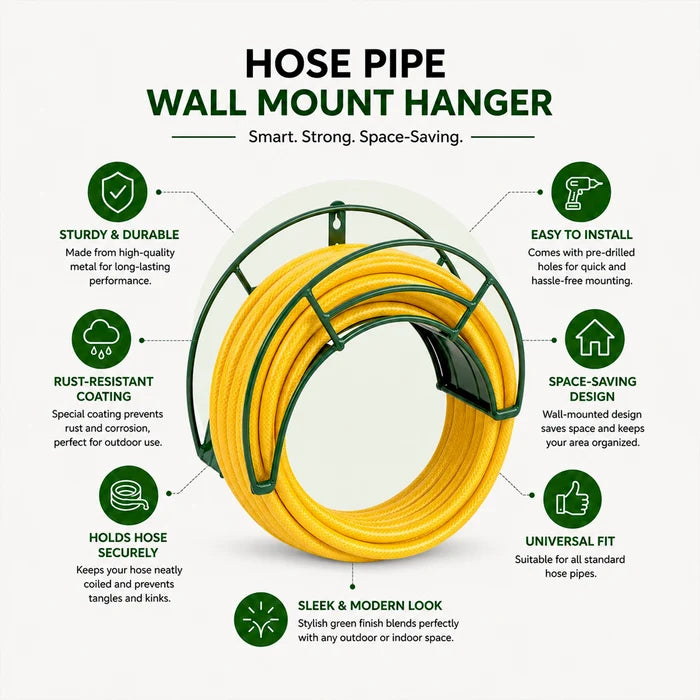Urban Plant Wall Mount Garden Hose Hanger (Green)