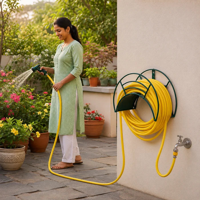 Urban Plant Wall Mount Garden Hose Hanger (Green)