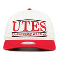 Utah Original Bar snapback hat with embroidered school design, front view