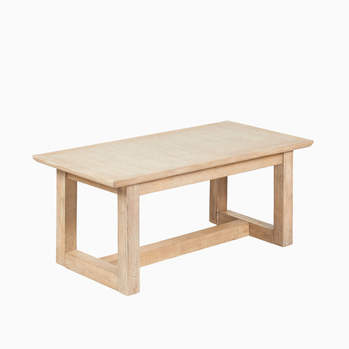 Valdis Mangowood & Travertine Rectangular Coffee Table - Laura James