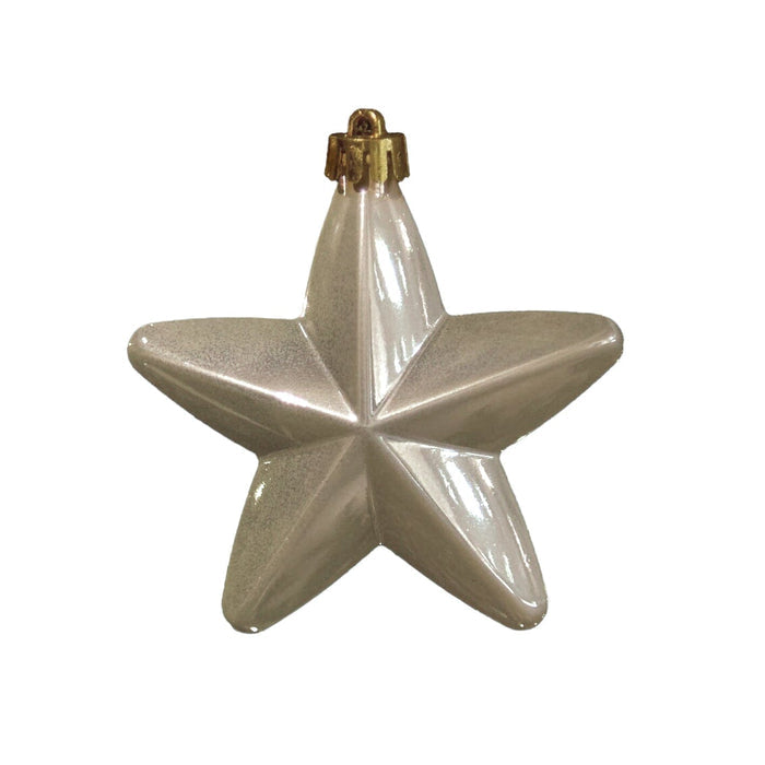 Valen Shatterproof 7.5cm Mixed Hanging Stars - Set of 6 - Pearl Gold - Laura James