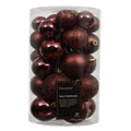 Valen Shatterproof Mixed Baubles - Set of 30 - Burgundy Red