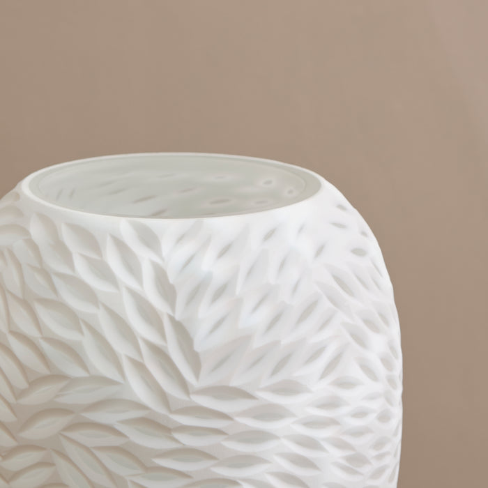 Vetralla 20cm Glass Vase - White - Laura James