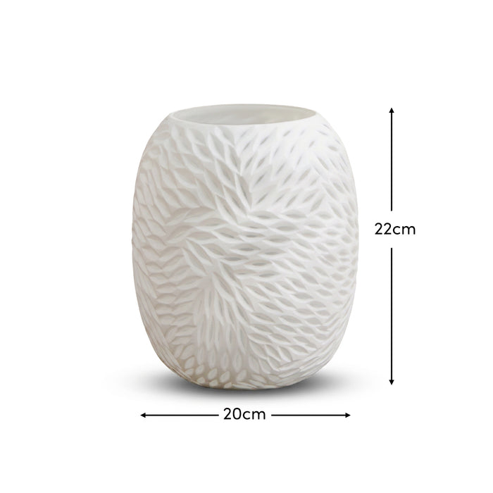 Vetralla 20cm Glass Vase - White - Laura James