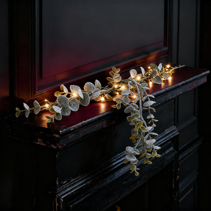 Viken 180cm Frosted Christmas Garland - Green - Laura James