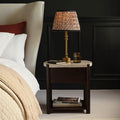 Viola 1 Drawer Bedside Table - Lady Grey Marble & Coffee Brown Mango Wood - Laura James