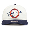 Virginia Original Circle snapback hat with embroidered school design, front view
