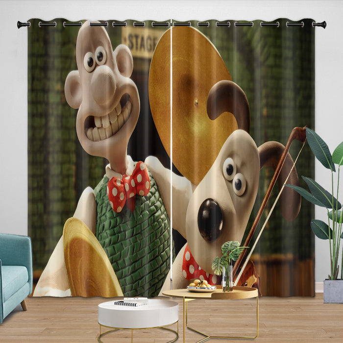 Wallace Gromit Curtains Blackout Window Drapes Room Decoration