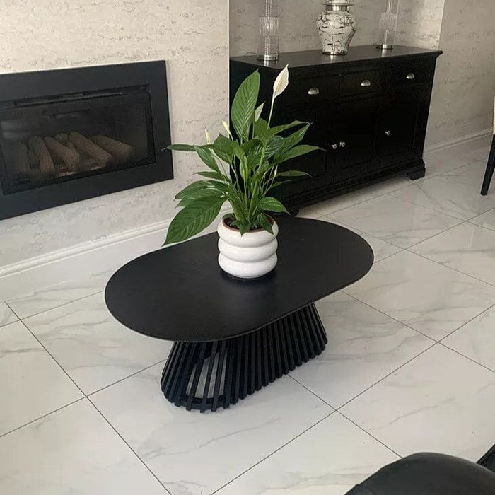 Willow Black Oval Coffee Table
