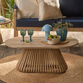 Willow Oval Garden Coffee Table - Brushed Light Acacia - Laura James