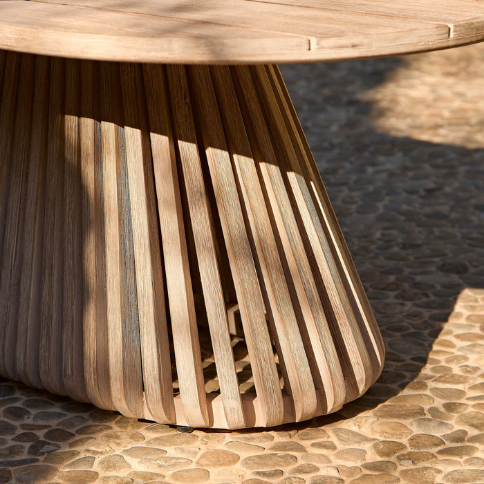 Willow Oval Garden Coffee Table - Brushed Light Acacia - Laura James