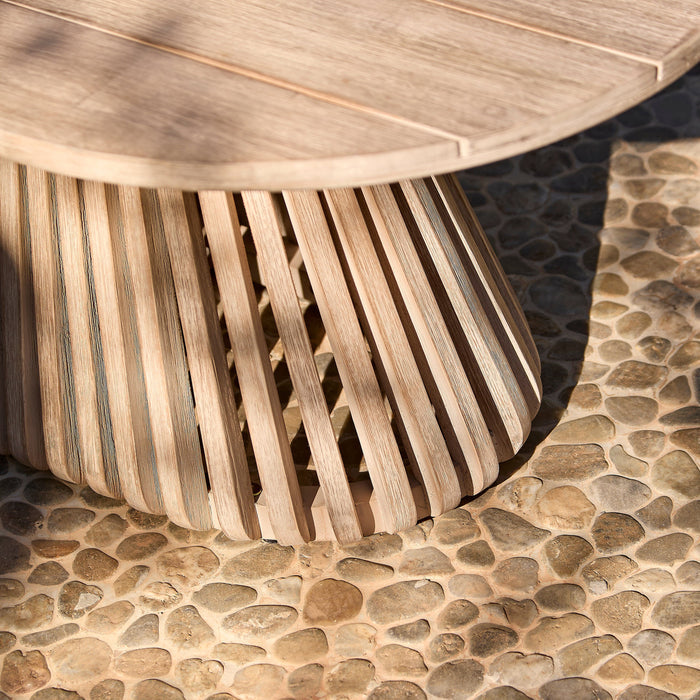 Willow Oval Garden Coffee Table - Brushed Light Acacia - Laura James