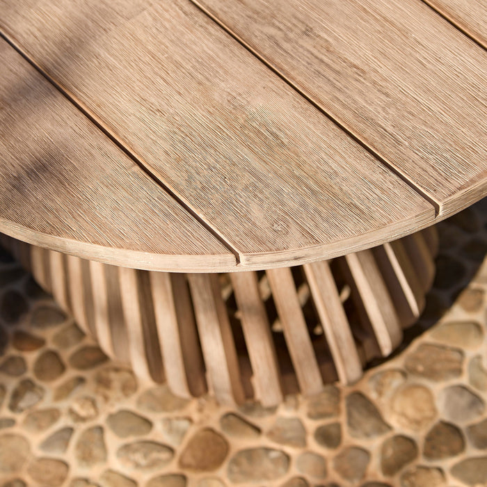 Willow Oval Garden Coffee Table - Brushed Light Acacia - Laura James