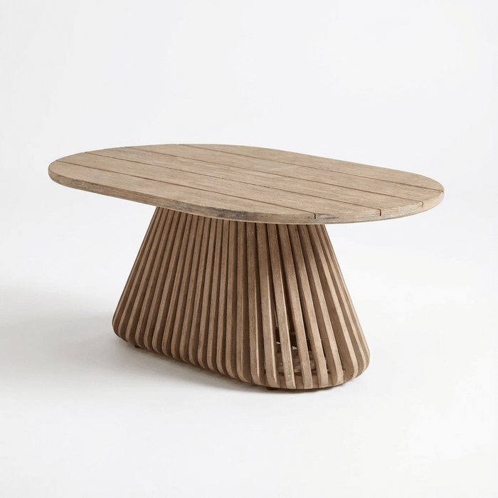 Willow Oval Garden Coffee Table - Brushed Light Acacia - Laura James