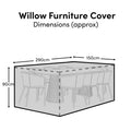 Willow Oval Table 6-Seater Raincover - 290x150x90cm