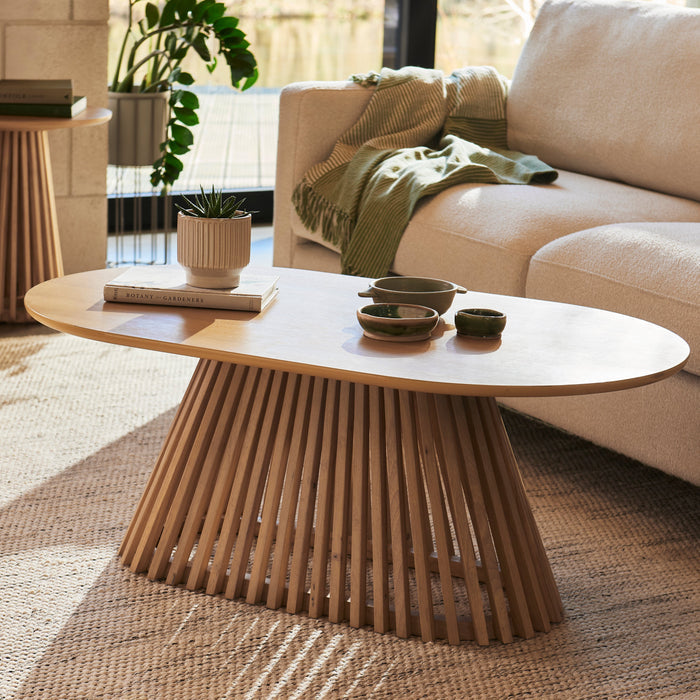 Willow Pale Oak Oval Coffee Table - Laura James