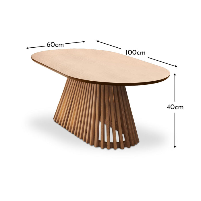 Willow Oval Coffee Table -  Pale Oak - Laura James