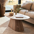 Willow Whitewash Oval Coffee Table - Laura James