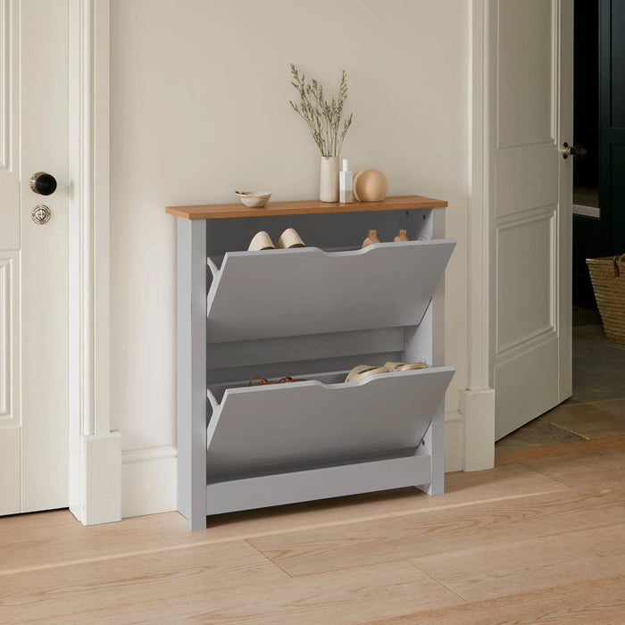 Windsor Shoe Cabinet - 2 Door - Grey - Laura James