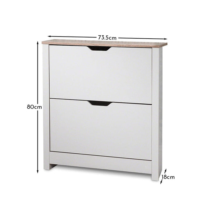 Windsor Shoe Cabinet - 2 Door - Grey