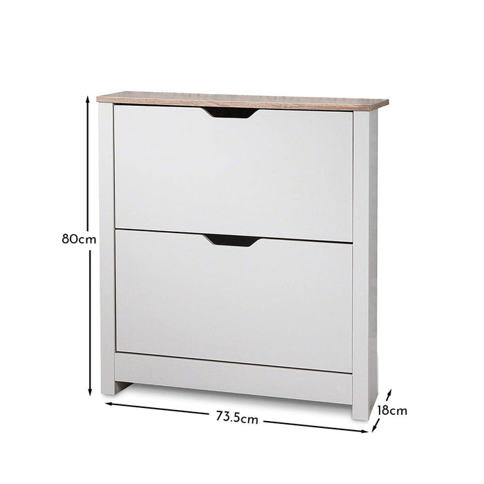 Windsor Shoe Cabinet - 2 Door - White - Laura James