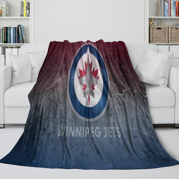 Winnipeg Jets Blanket Flannel Throw Kids Room Decoration