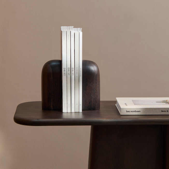 Yattendon 17cm Bookend Set of 2 - Coffee Brown Mango Wood - Laura James