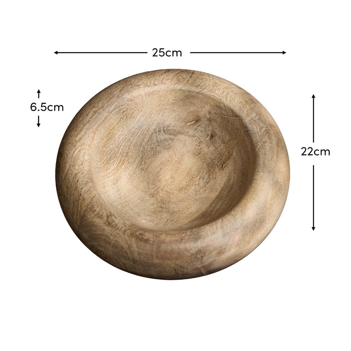 Yattendon 25cm Bowl - Chalked Mango Wood - Laura James