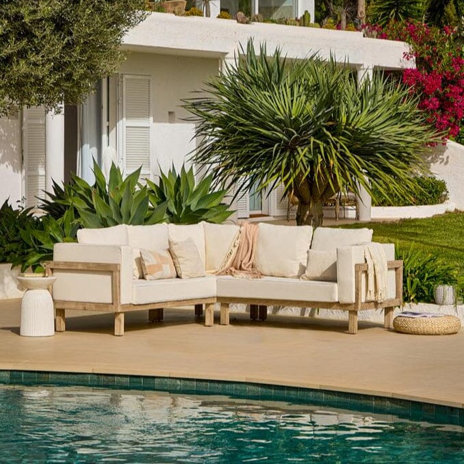 Akira 5 Seater Wooden Garden Corner Sofa - Laura James